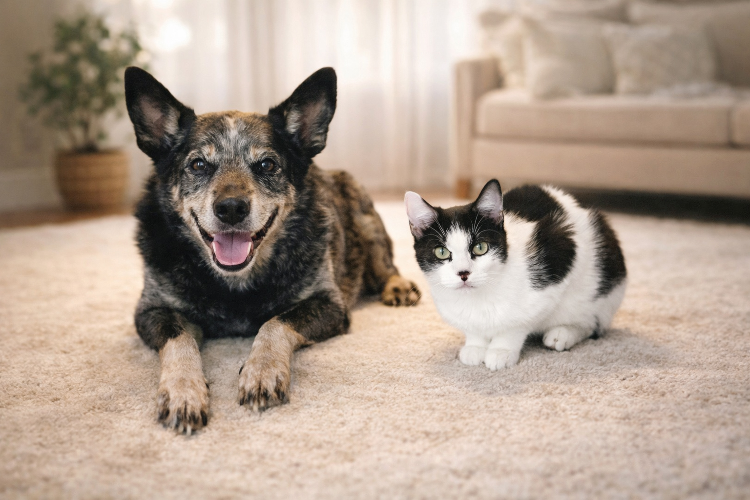 Remi the Blue Heeler and Mishka the cat, official mascots of Remishka Publishing