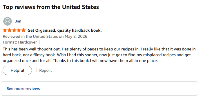 Reader review of Mom's Recipe Keeper